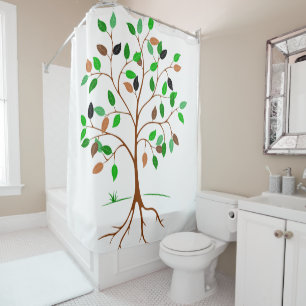 Tree shower curtain