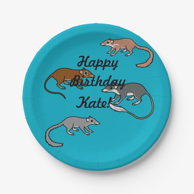 Tree Shrews Paper Plate (Front)