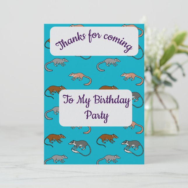 Tree Shrews Thank you Card (Standing Front)