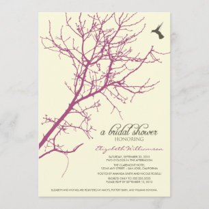Tree Silhouette Bridal Shower Invitation (plum)