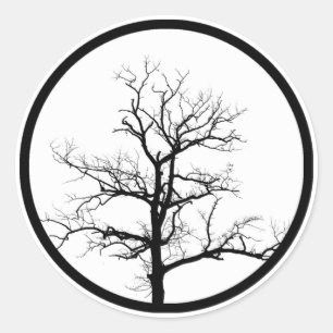 Tree Silhouette Classic Round Sticker