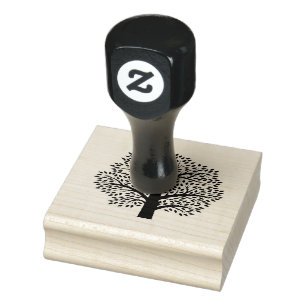 Tree Silhouette Design Wooden Stamp