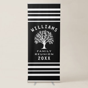 Tree Silhouette Family Reunion Summer Vacation Retractable Banner
