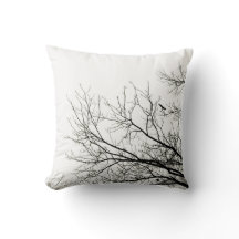 Tree Silhouette Flying Bird pillow