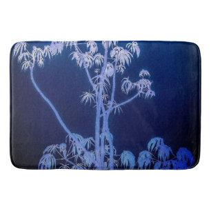 Tree Silhouette In Royal Blues Bath Mat