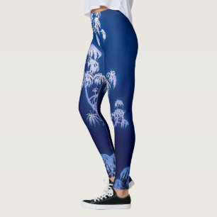 Tree Silhouette In Royal Blues Leggings