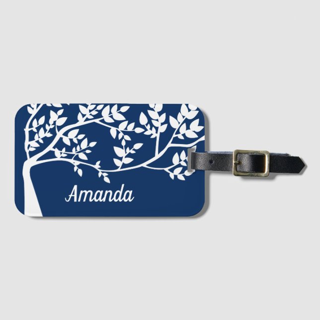 Tree Silhouette Luggage Tag (Front Horizontal)