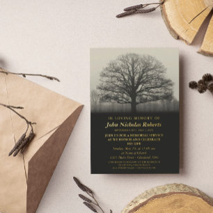 Tree Silhouette Memorial Service Gold