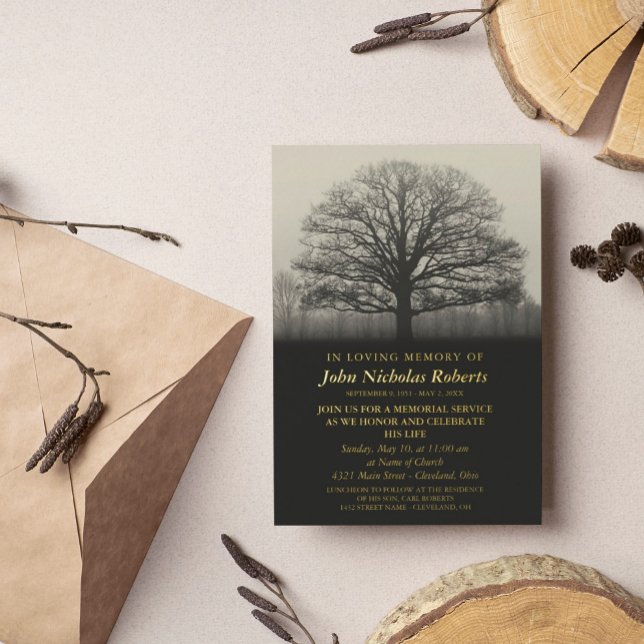 Tree Silhouette Memorial Service Gold (Creator Uploaded)