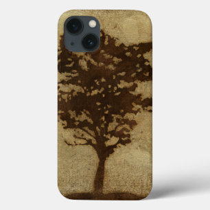 Tree Silhouette on Bronze Background iPhone 13 Case