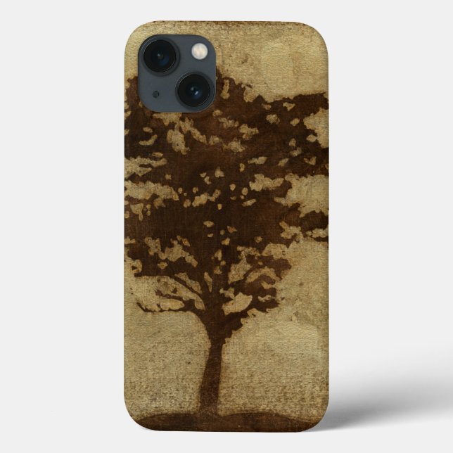 Tree Silhouette on Bronze Background Case-Mate iPhone Case (Back)