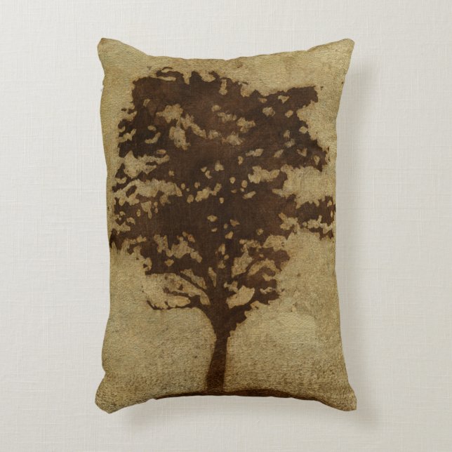 Tree Silhouette on Bronze Background Decorative Cushion (Front(Vertical))