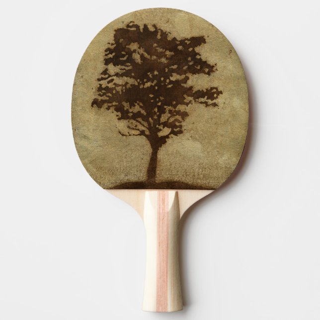 Tree Silhouette on Bronze Background Ping Pong Paddle (Front)