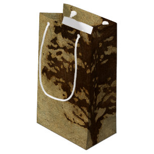 Tree Silhouette on Bronze Background Small Gift Bag