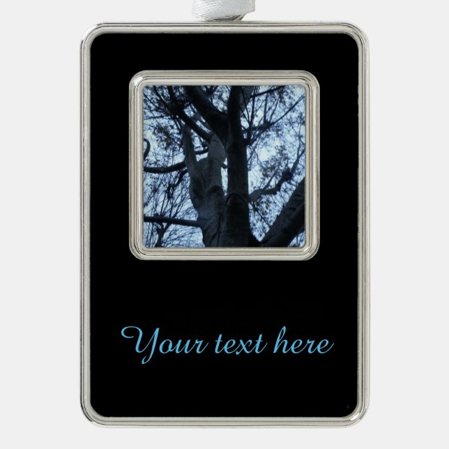 Tree Silhouette Photograph Customisable Ornament (Front)