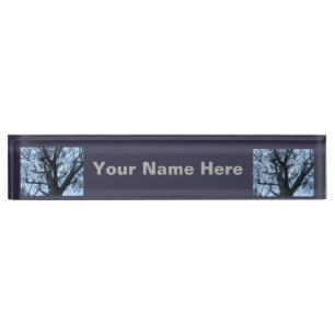 Tree Silhouette Photograph Desk Nameplate