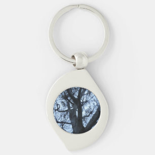 Tree Silhouette Photograph Keychain