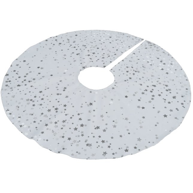 Tree Skirt-Gold Stars Brushed Polyester Tree Skirt (Angled)