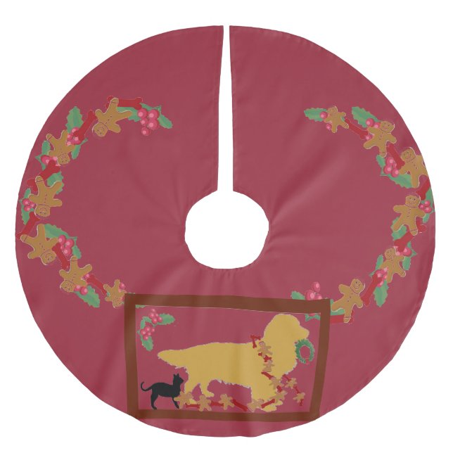 Tree Skirt~Golden Retriever Brushed Polyester Tree Skirt (Front)