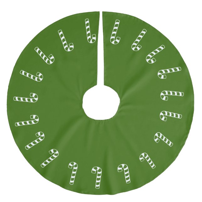 Tree Skirt - Green Candy Canes (Front)