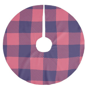 Tree Skirt Hot Pink Magenta Indigo Buffalo Plaid