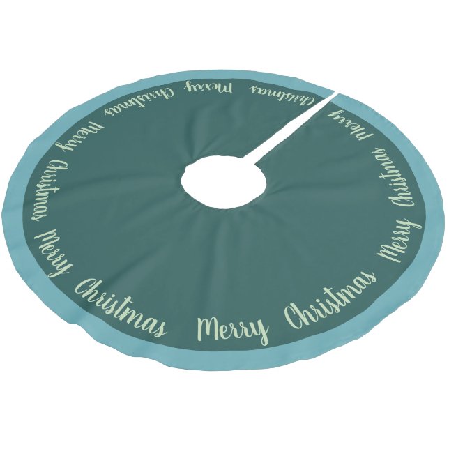 Tree Skirt-Merry Christmas Brushed Polyester Tree Skirt (Angled)