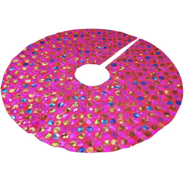 Tree Skirt Polka Dots Sparkley Jewels (Angled)
