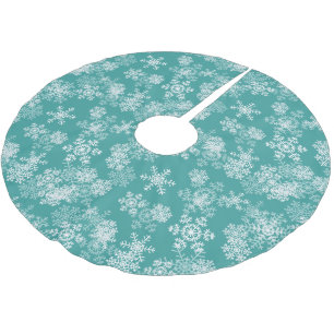 Tree Skirt-Snowflakes Brushed Polyester Tree Skirt