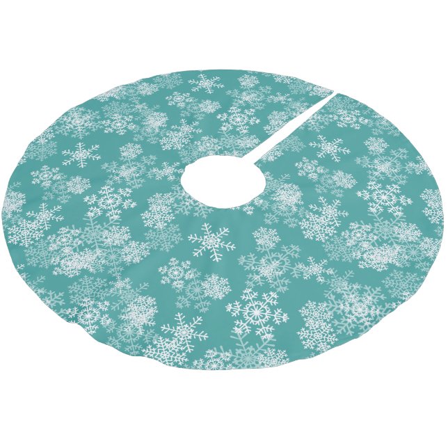 Tree Skirt-Snowflakes Brushed Polyester Tree Skirt (Angled)