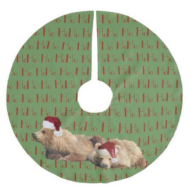 Tree Skirt w/ grizzly bear cubs (Front)