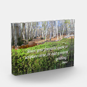 Tree Slumbers in Autumn Moss - Personalised Photo Block