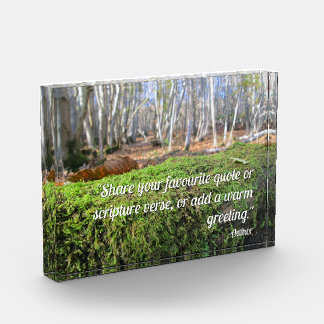 Tree Slumbers in Autumn Moss - Personalised Photo Block