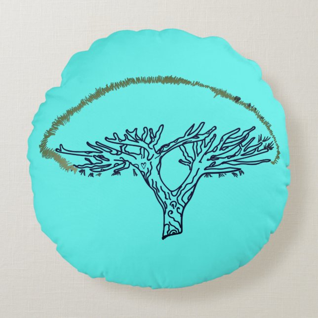 Tree, Socotra Dragon Tree Drawing Cushion (Front)
