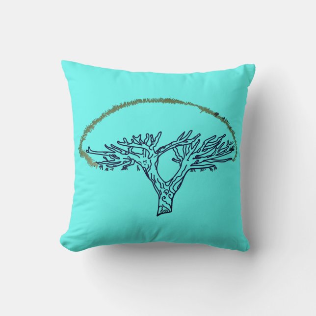 Tree, Socotra Dragon Tree Drawing Cushion (Front)
