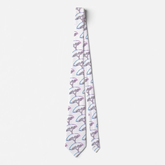 Tree, Socotra Dragon Tree Drawing Tie (Front)