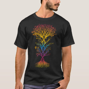 Tree Spirituality Natural Colourful Genetic Art T-Shirt