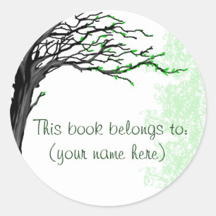 Tree, spring time classic round sticker