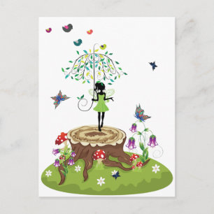 Tree Stump and Fairy 2 Postcard