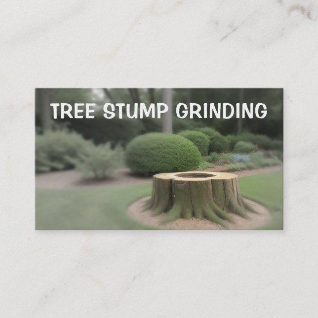 Tree Stump Grinding Business Card (Front)