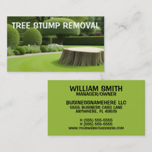 Tree Stump Grinding Business Card