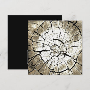 Tree Stump In Pale Grey Monotone Abstract Art Invitation