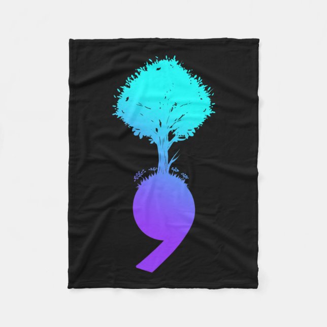 Tree Suicide Prevention Awareness  Fleece Blanket (Front)