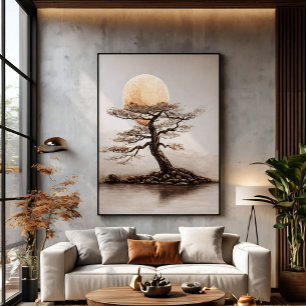 Tree Sunset Glow Poster