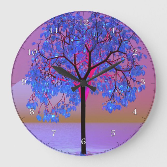 Tree Sunset Large Clock (Front)