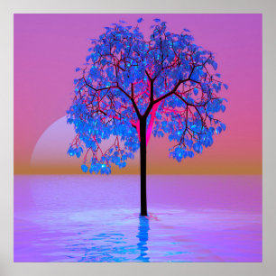 Tree Sunset Poster