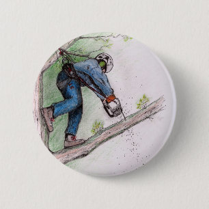 Tree Surgeon Arborist 6 Cm Round Badge