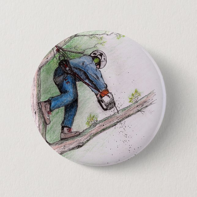 Tree Surgeon Arborist 6 Cm Round Badge (Front)