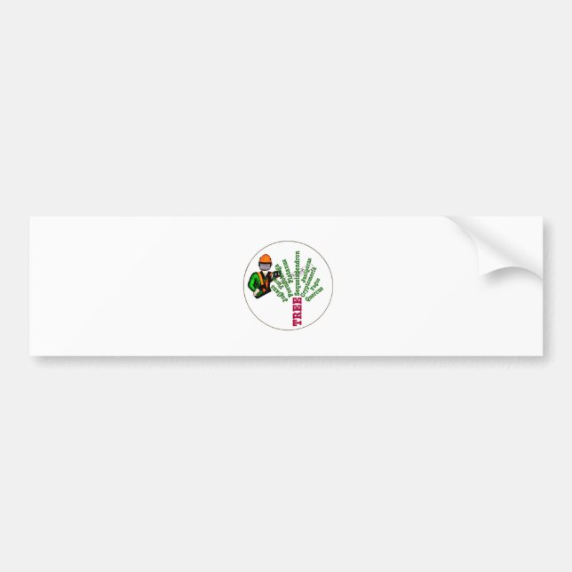 Tree Surgeon Arborist at work present Chainsaw Bumper Sticker (Front)