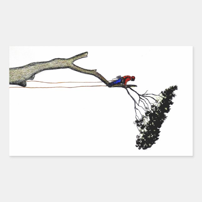 Tree Surgeon Arborist at work present Chainsaw Gif Rectangular Sticker (Front)