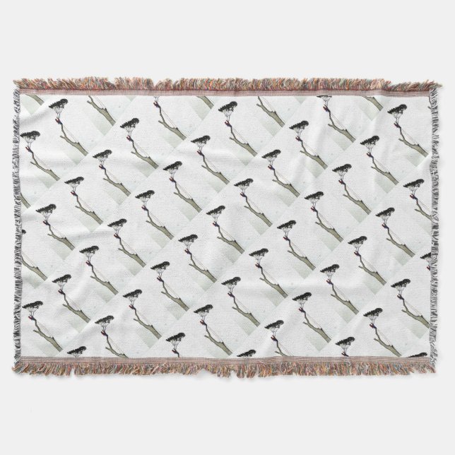 Tree Surgeon Arborist at work present Chainsaw Gif Throw Blanket (Front)